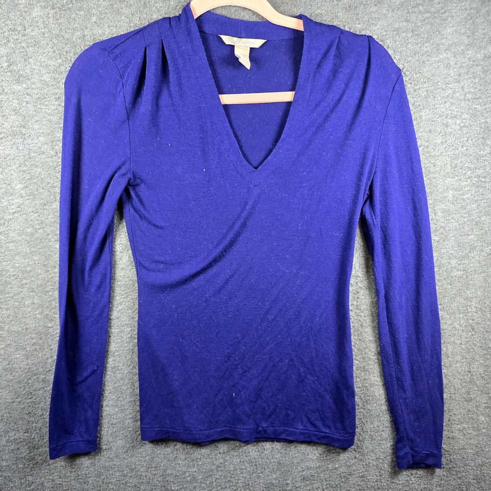 Banana Republic Sweater Womens XS Modal Polyester‎ Blend Royal Purple